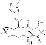 帕土匹龍, 埃坡霉素 B, (1S,3S,7S,10R,11S,12S,16R)-7,11-二羥基-8,8,10,12,16-五甲基-3-[(1E)-1-甲基-2-(2-甲基-4-噻唑基)乙烯基]-4,17-二氧雜雙環[14.1.0]十七烷-5,9-二酮, CAS #: 152044-54-7